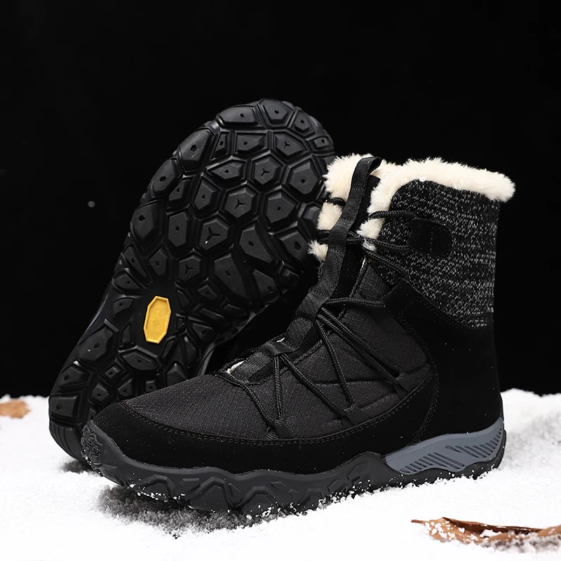 Men\'s Winter Boots Non-slip Super Warm Snow Boots Male Hiking Motorcycles Boots Plush Ankle Boots for Men Casual Shoes for Men