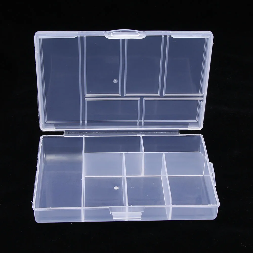 6 Grids Compartment Plastic Storage Box Practical Toolbox Transparent PP Boxes Bead Jewelry Case Display Organizer Container