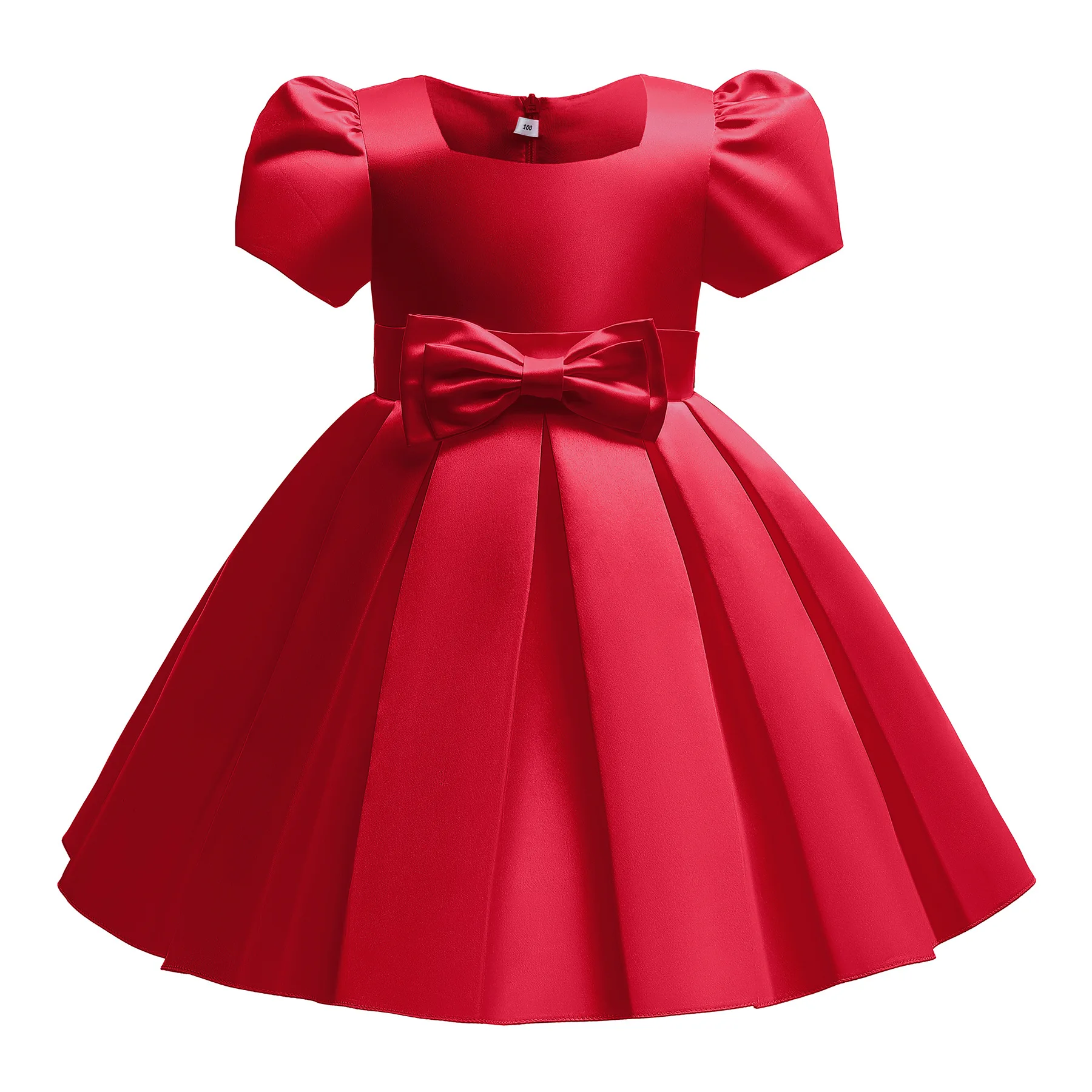 

3-10Baby Girl Clothing Christmas Evening Dresses Wedding Flower Girls Prom Bow Gown Children Clothes Girls Xmas Red Ball Dresses