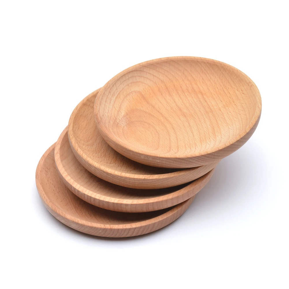 

Wood Serving Plate Wooden Round Serving Tray Eco-friendly Reusable Snack Plate for Appetizers Cheese Sushi