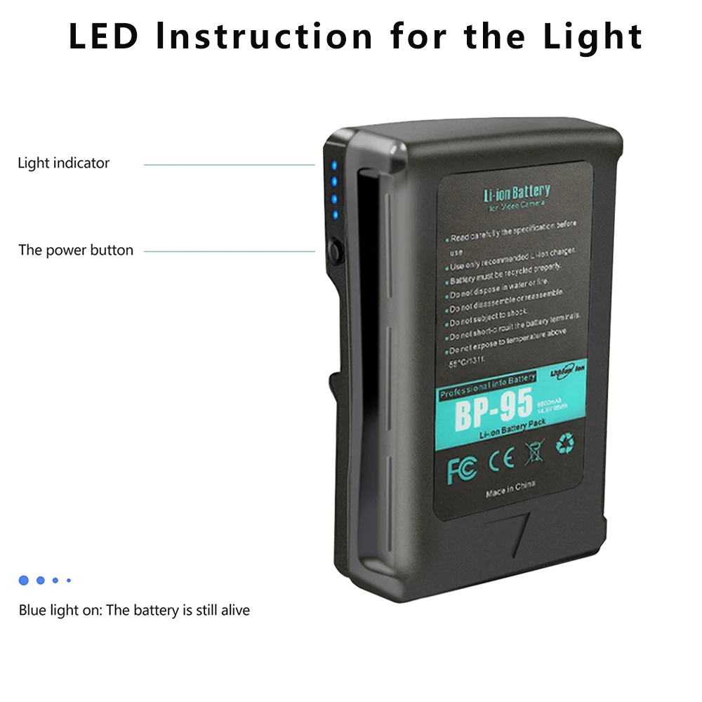 160Wh 14.8 فولت BP-160 BP-95 فولت جبل بطارية ليثيوم أيون الخامس قفل لسوني كاميرا BP بطارية LED التصوير ضوء كاميرا فيديو كاميرا