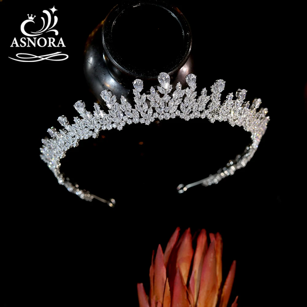 Luxury Bridal Crown Lengthened Tiara Cubic Zirconia Inlaid Headband Elegant Headdress Prom Hair Accessories Wedding Jewelry