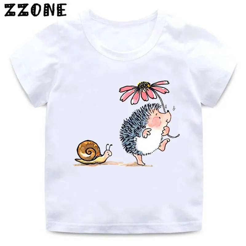 Cute Hedgehog Animal Cartoon Kids T-Shirts Funny Baby Boys Funny T shirt Children Summer Casual Tops Girls Clothes,HKP2307