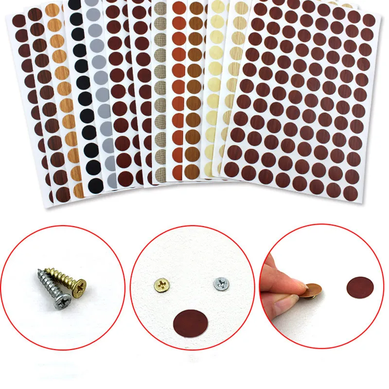 96 pcs/piece PVC 15mm self-adhesive decorative film furniture screw cap sticker wooden craft desk cabinet decoration