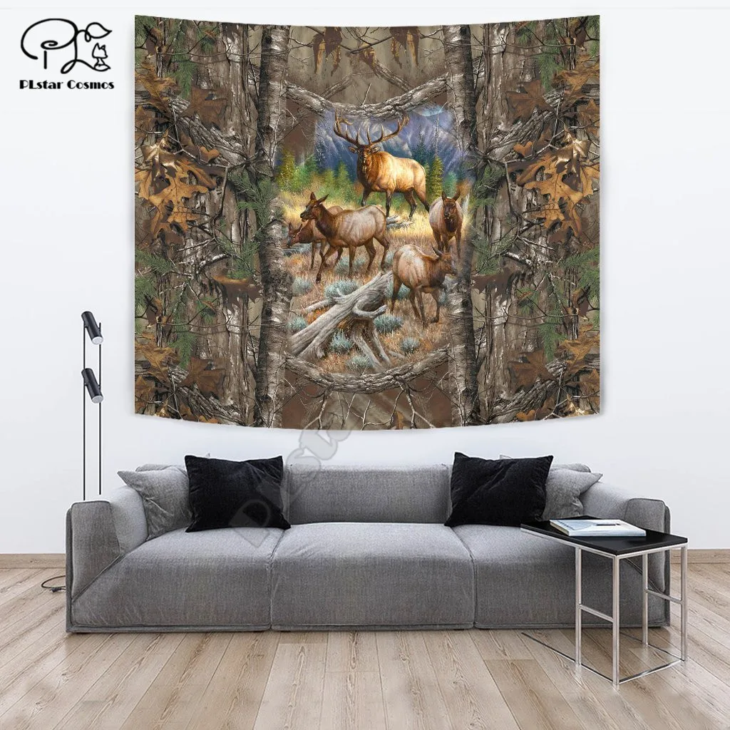 HUNTING CAMO Funny cartoon Blanket Tapestry 3D Printed Tapestrying Rectangular Home Decor Wall Hanging style-3