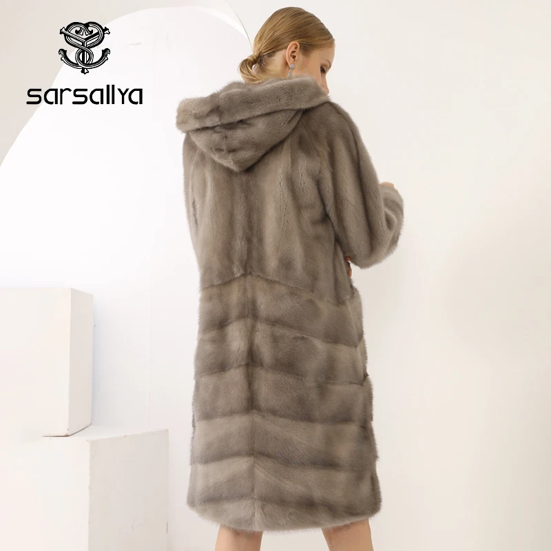 100% Natural Mink Fur Coat Winter Luxury Real Mink Fur Coat For Women Genuine Mink Fur Ladies Jackets Oversize 2024 New Arrival