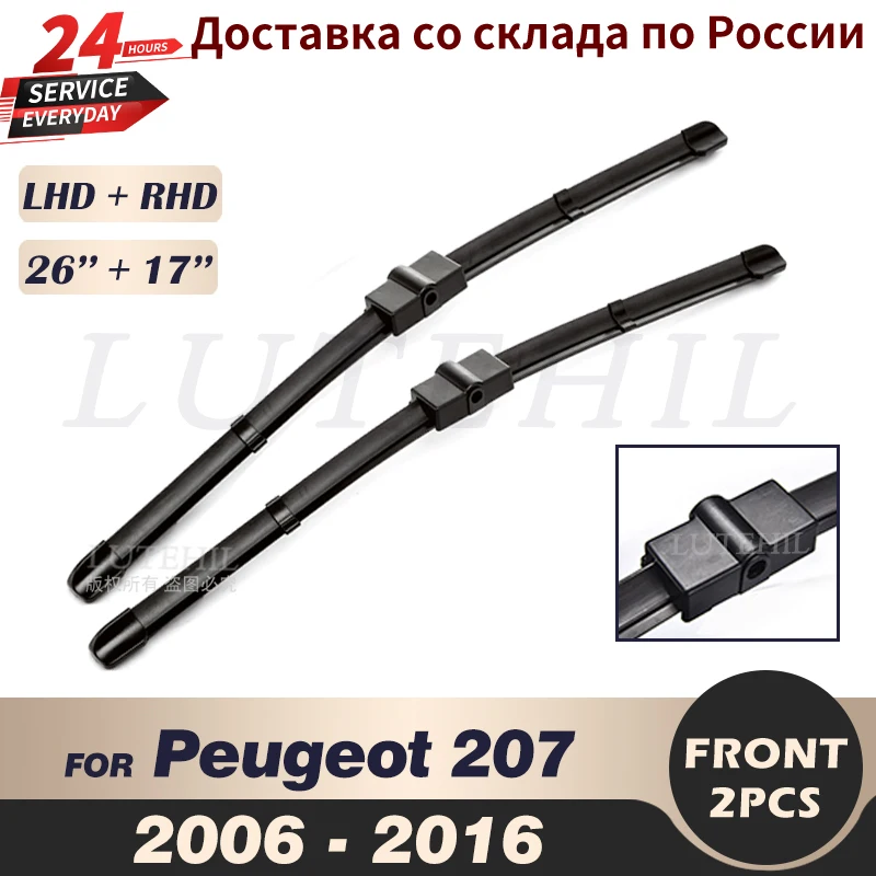 Wiper & RHD Front Wiper Blades For Peugeot 207 207CC 207SW CC SW Windshield Windscreen Front Window 26