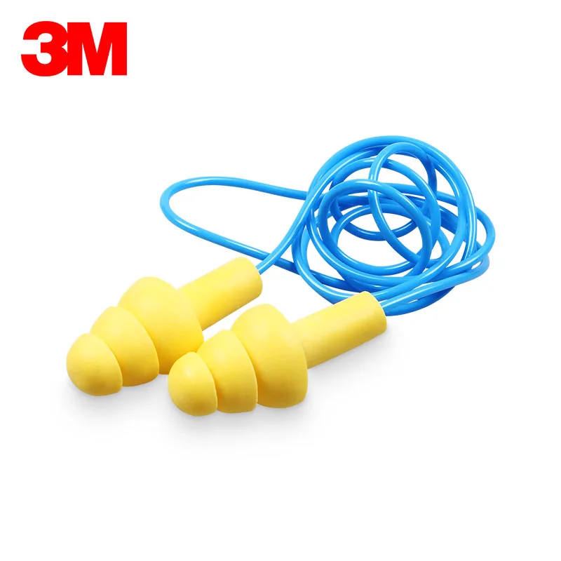 100pairs 3M 340-4004 Authentic Foam Soft Silicone EarPlugs Noise Reduction christmas tree Earplugs Swimming Protective earmuffs