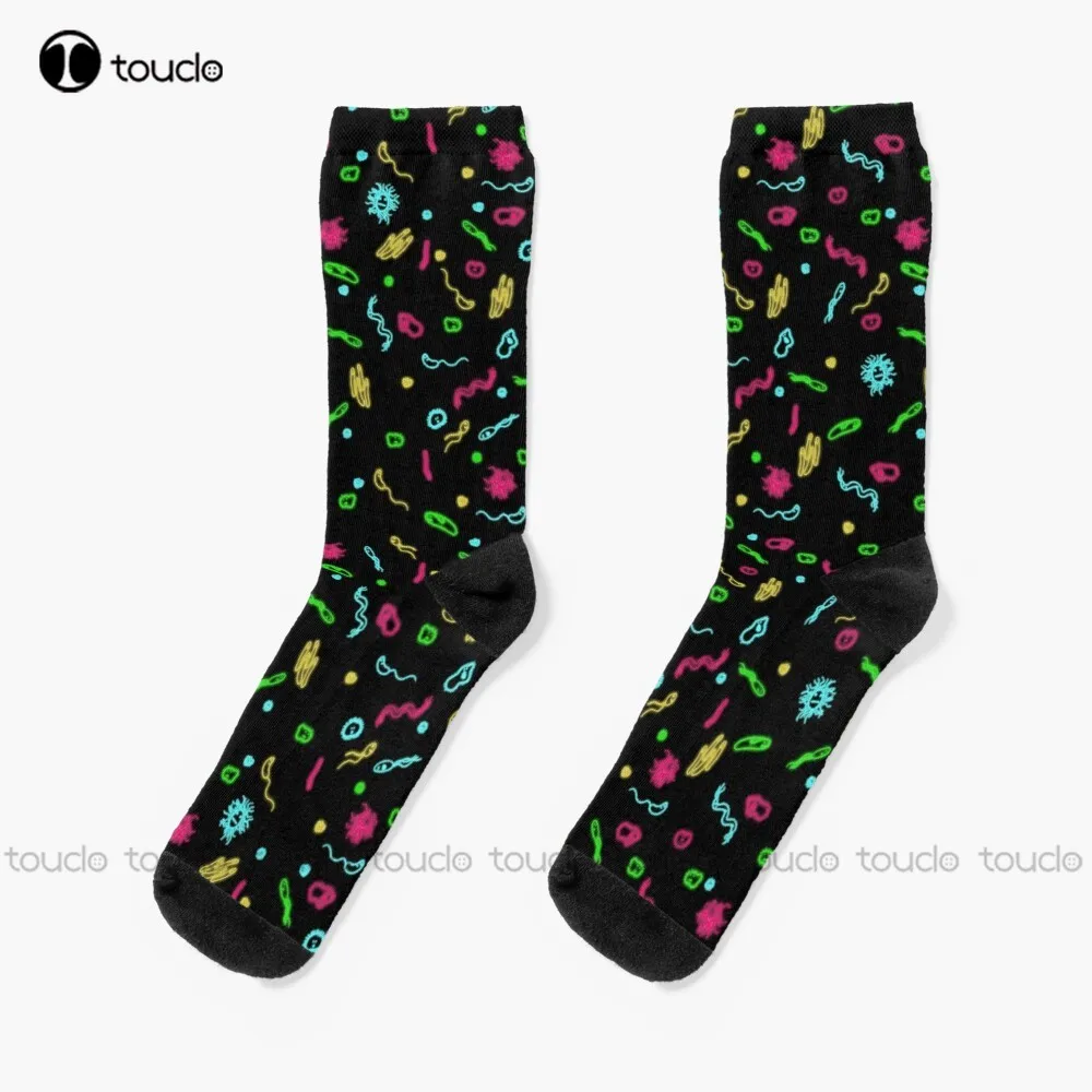 Fluorescent Microbes Sciart Science Microbiology Microbe Socks Pink Softball Socks Christmas New Year Thanksgiving Day Gift