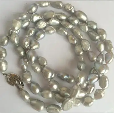 

NEW long 34 "7-8mm baroque gray freshwater pearl necklace AAANEW long 34 "7-8mm baroque gray freshwater pearl necklace AAA