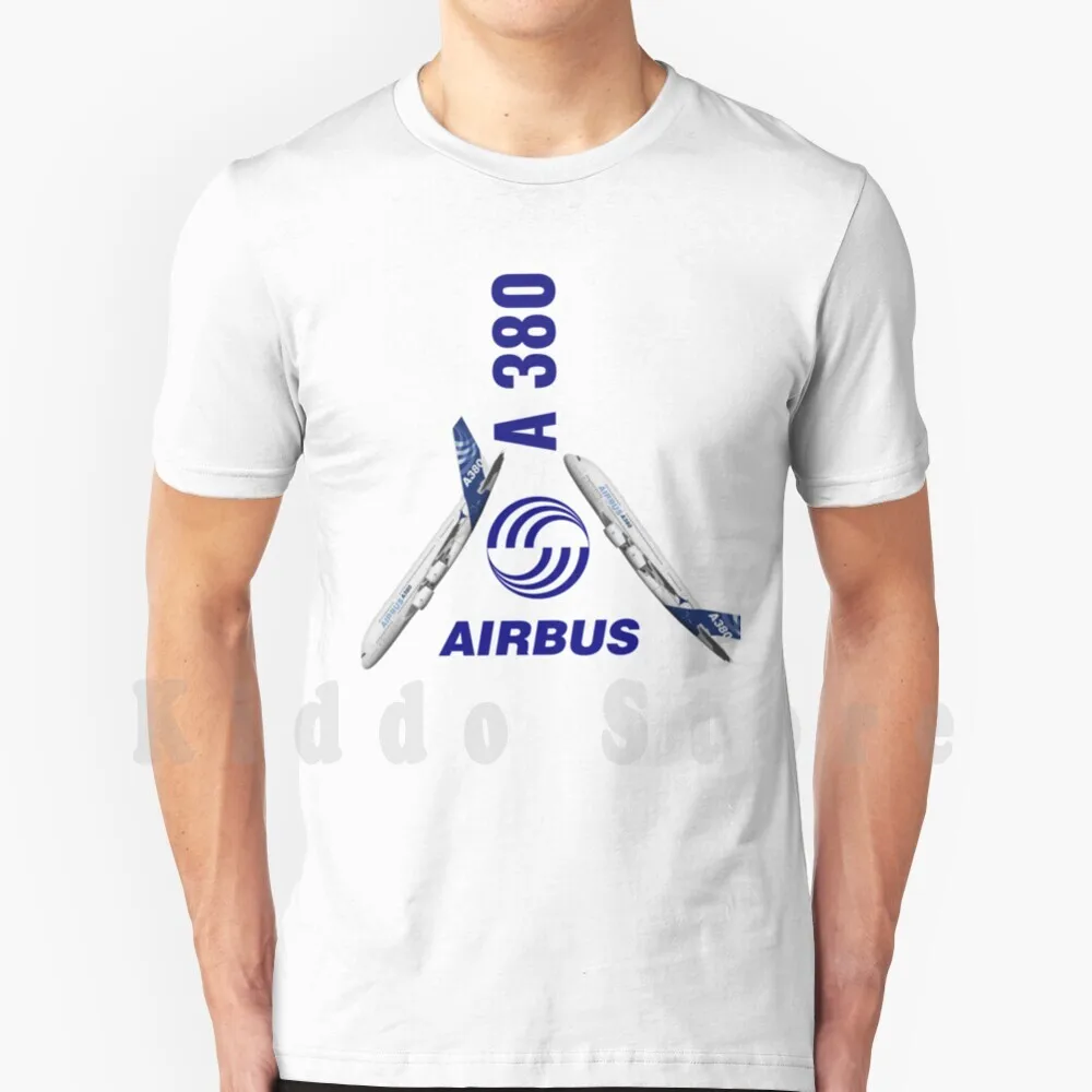 Airbus T Shirt DIY Big Size 100% Cotton Airbus A320 A340 A330 A350 A360 A370 A380 Plane Aviation Beluga Blue Commercial Flight