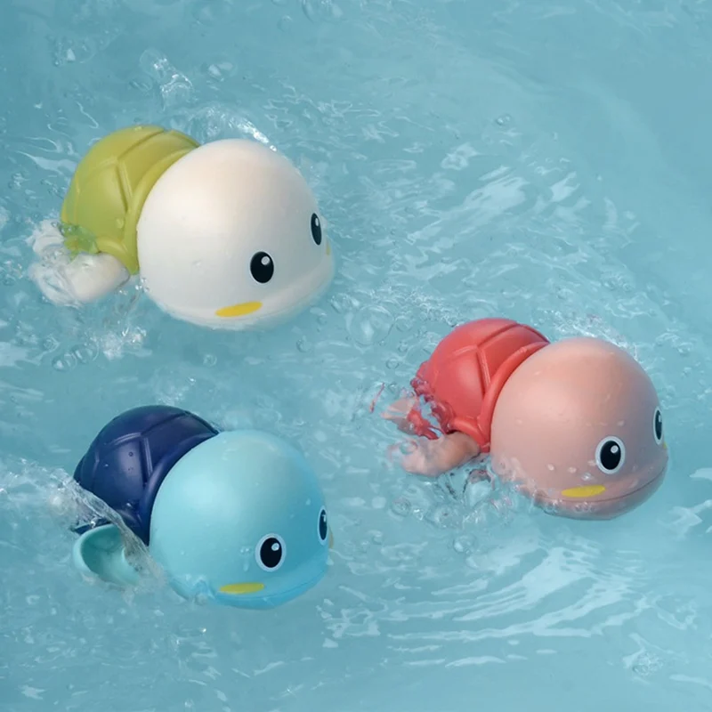 Baby Bath Swimming Water Toy Turtle Tortoise Floating Wind-up Bathtub Pool Toys for Infant Kid Children Educational Bathing Toy