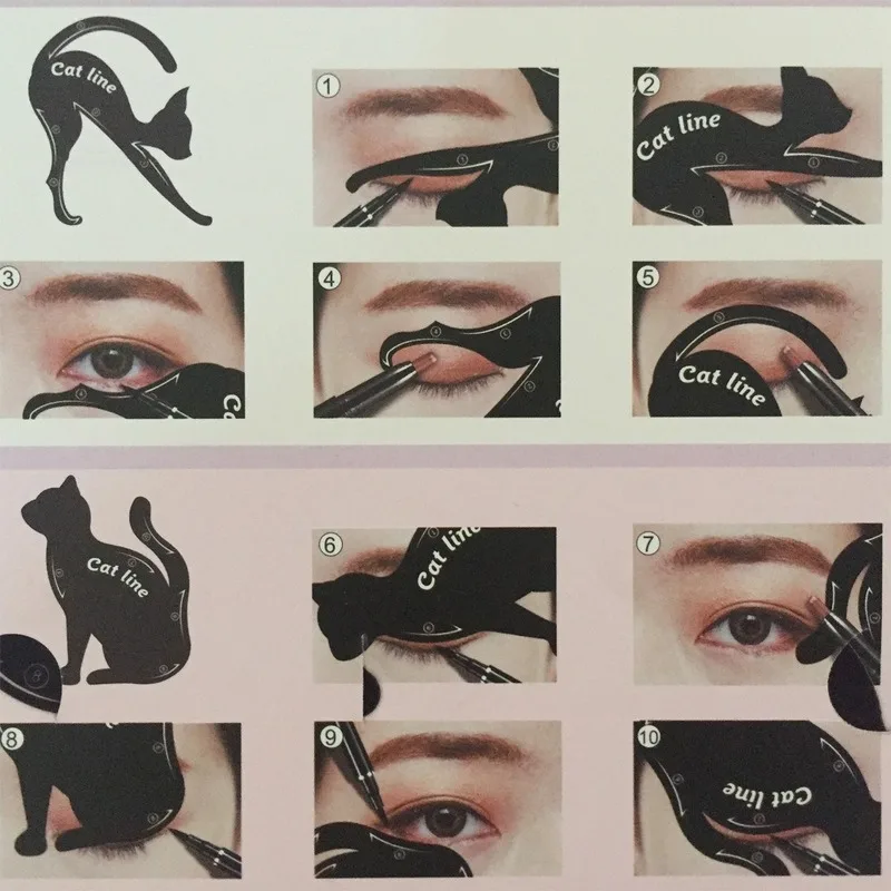 Eye Makeup Tool Eye Template Shaper Model Easy To Make Up Cat Line Stencils Eyeliner Card Cat Line Eyeliner Stencils Black Pro