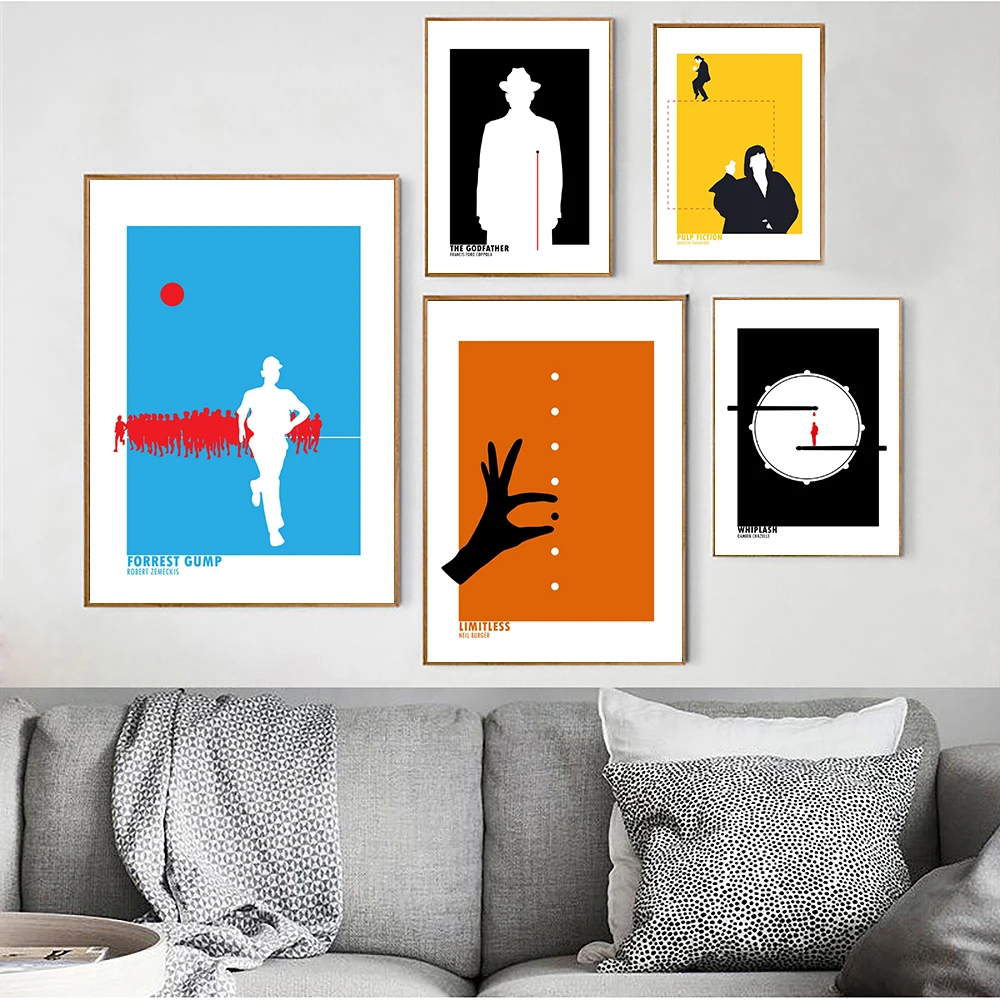 Black Godfather Abstract Classic Wall Art Poster Prints Fashion Pulp Fiction Whiplash Canvas Paintings Living Room Home Decor