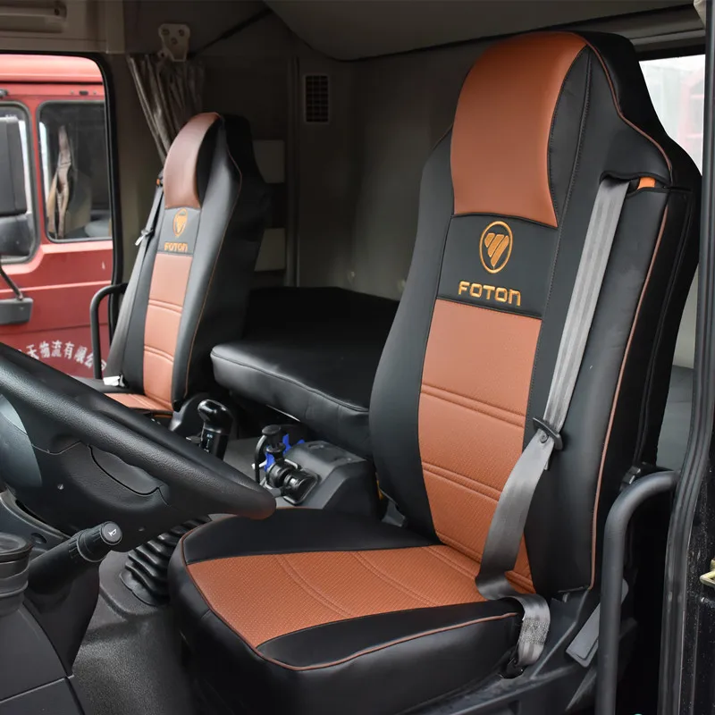 Single Seat Cover Special for FOTON DAIMLER AUMAN GTL EST Heavy Truck Pu Imitation Leather Lorry Interior Accessories