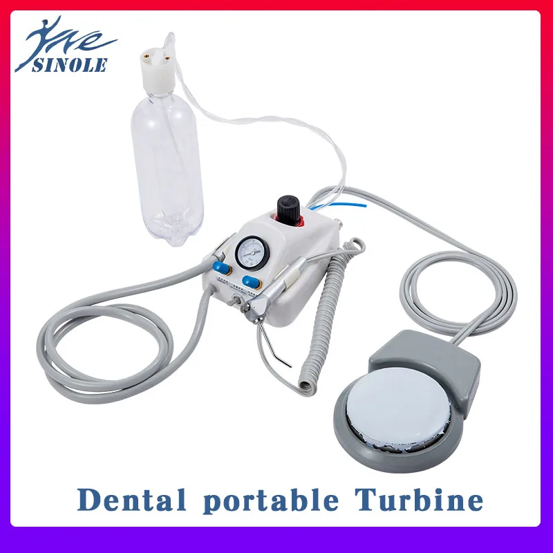 Dental Portable Turbine Unit Work With Air Compressor 3 Way Syringe 2/4 Holes Teeth Whitening Equipment Plastic Shell Dentistry