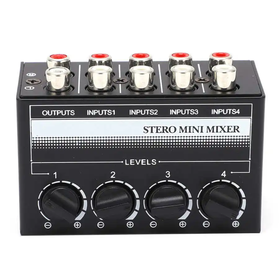 Mini Stereo Rca 4-Channel Passive Mixer Small Mixer Mixer Stereo Dispenser for Live and Studio