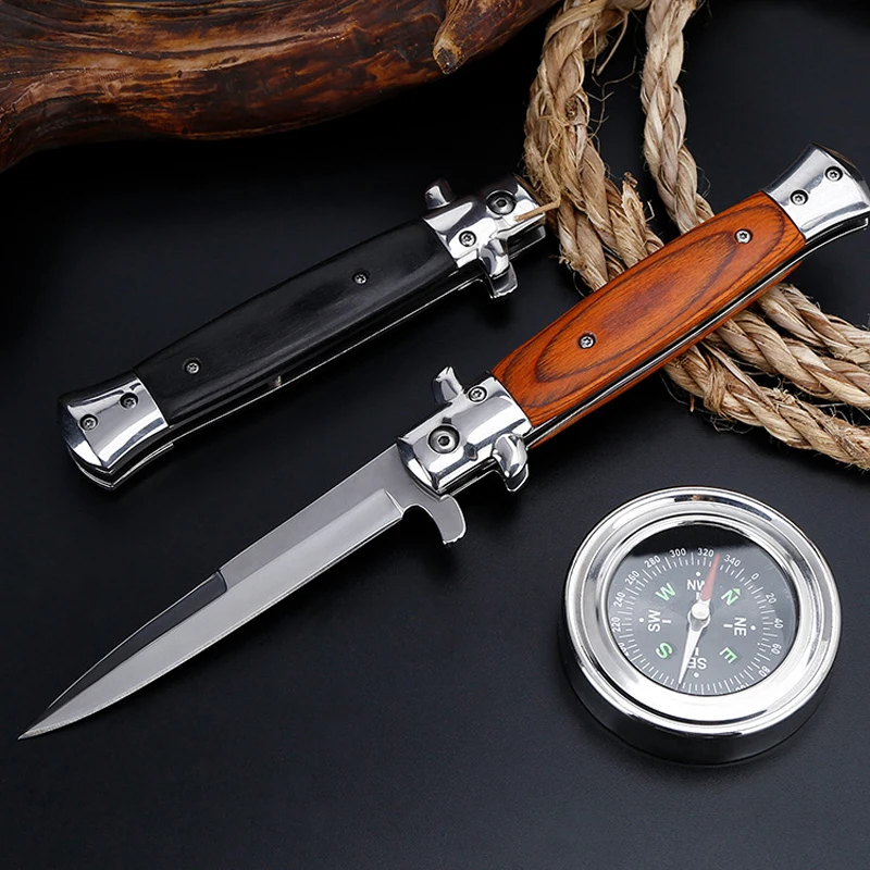 

Damascus Knife Tactical Military Knife High Hardness Self Defense + Wood Handle Stainless Steel Outdoor Pocket Survival Knives