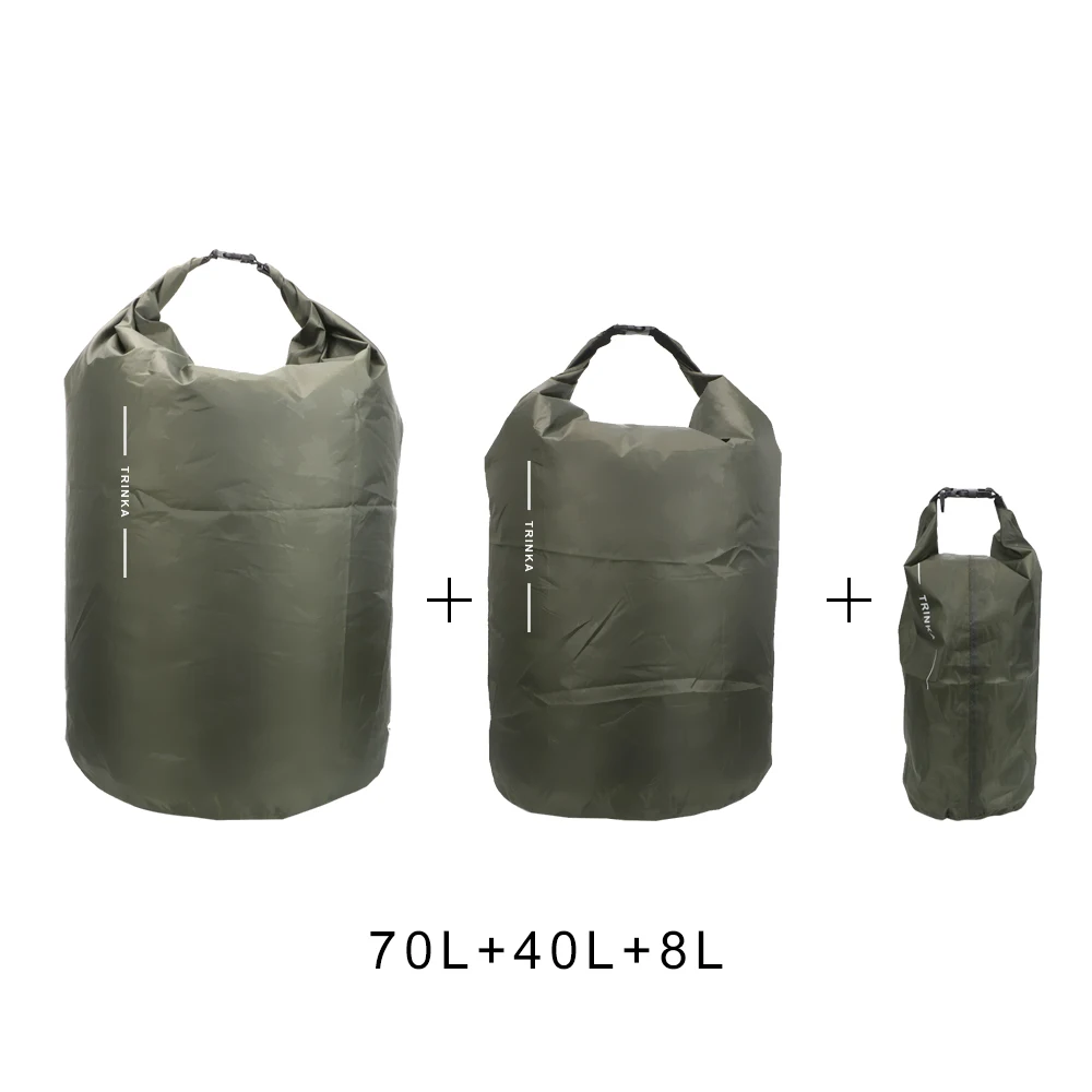 Dry Sack Pouch Voor Varen Kajakken Kanoën Drijvend 8L 40L 70L Waterdichte Opbergtas Outdoor Reizen Draagtassen Draagbaar