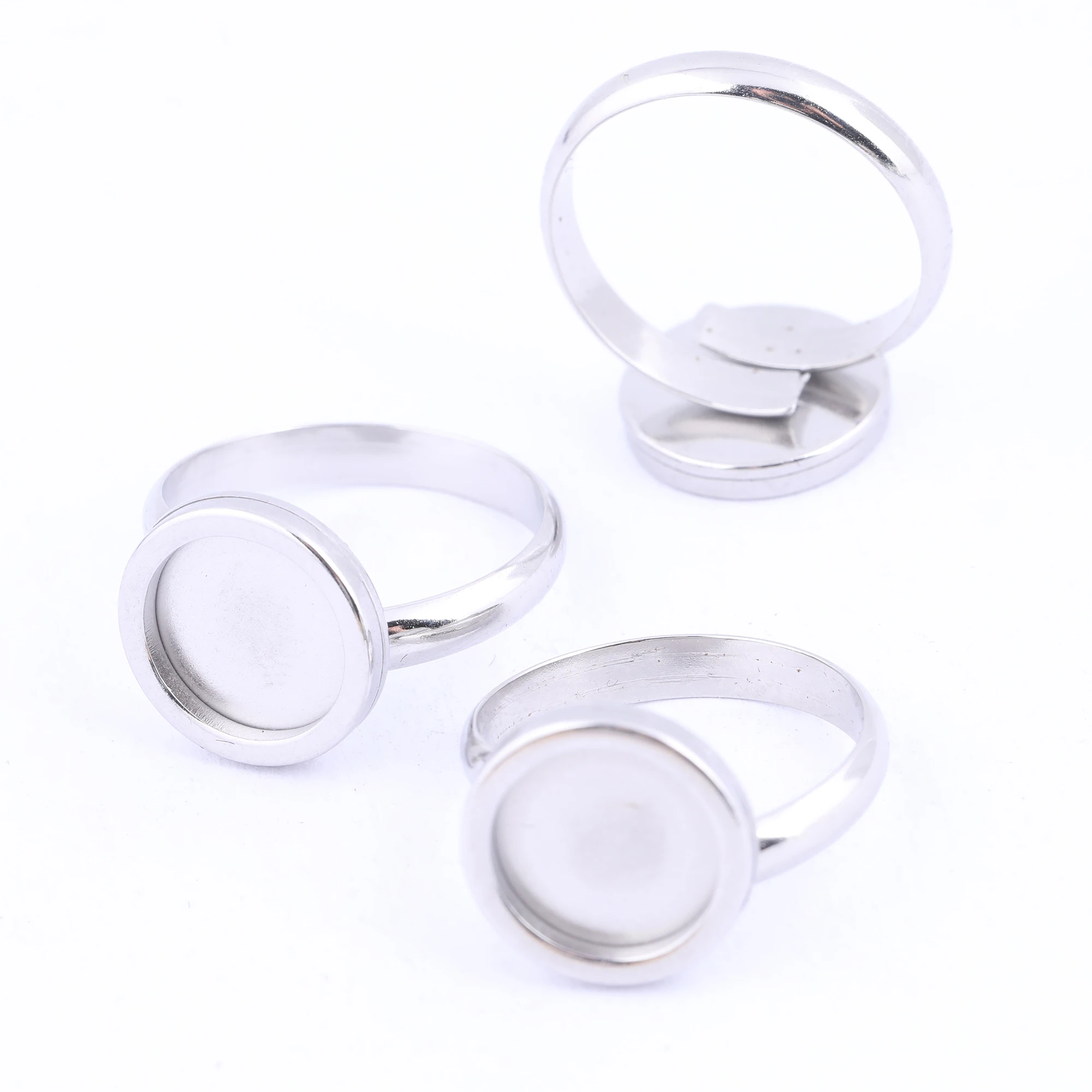 5Pcs Rvs Verstelbare Vergulde 10Mm Cabochon Ring Base Instellen Blanks Diy Bezel Trays Voor Sieraden Maken levert