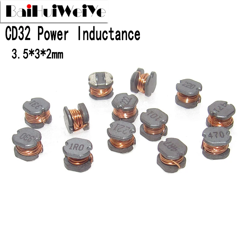 

20PCS Inductor CD32 CD32R Power Inductance SMD 2.2UH 3.3UH 4.7UH 6.8UH 10UH 15UH 22UH 33UH 47UH 68UH 100UH 150UH 220UH