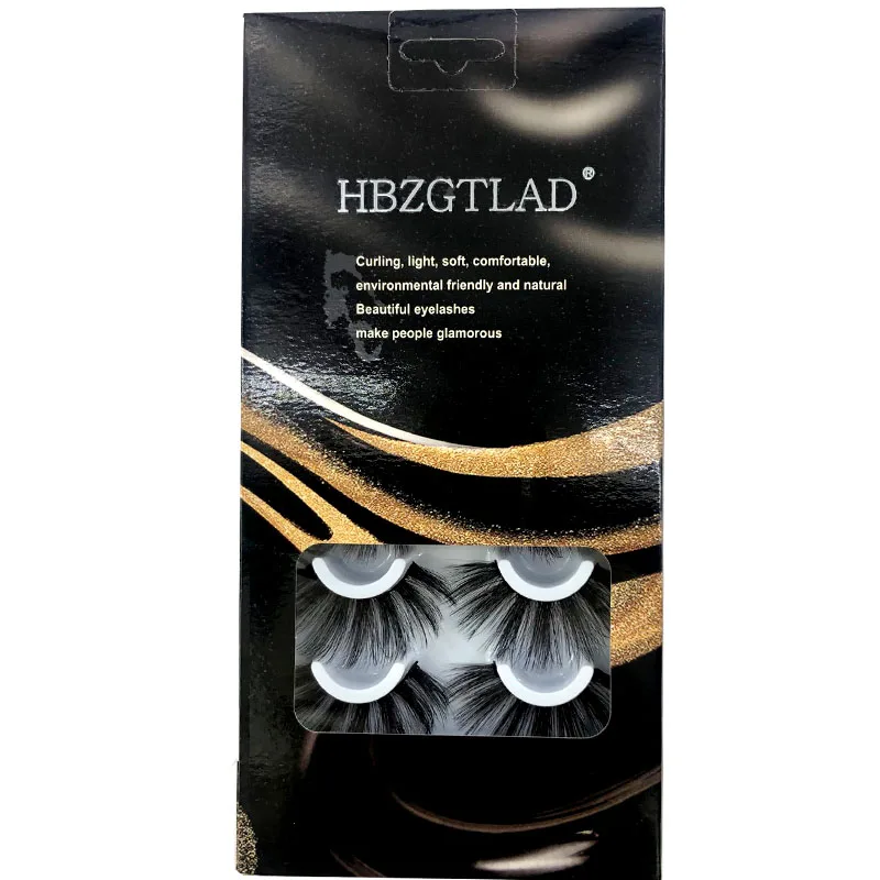 HBZGTLAD-pestañas postizas de pelo de visón 3D, pestañas largas naturales/gruesas, maquillaje Wispy, herramientas de extensión de belleza, 16 pares