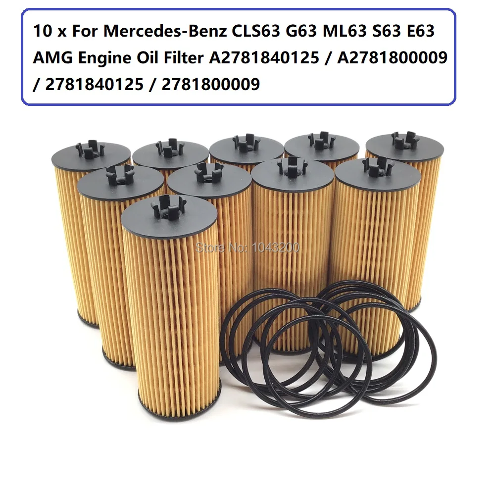 

10 x for Mercedes-Benz CLS63 G63 ML63 S63 E63 AMG Engine Oil Filter A2781840125 / A2781800009 / 2781840125 / 2781800009