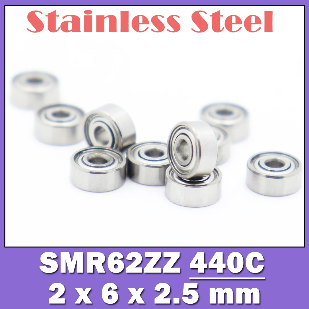 SMR62ZZ Bearing 2*6*2.5 mm ( 10 PCS ) Stainless Steel Ball Bearings Shielded SMR62Z SMR62 Z ZZ