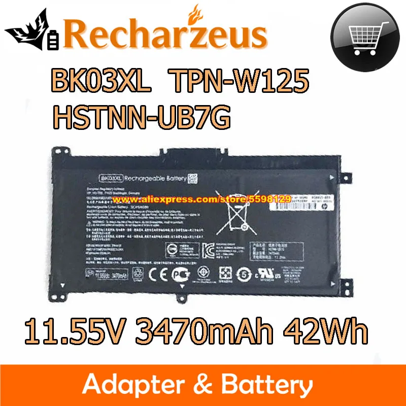 

Оригинальный аккумулятор 11,55 V 42Wh 3cell BK03XL TPNW125 HSTNN-UB7G 916366-421 для Pavilion X360 14 BA006TX X360-14-BA101NG 14-BA075TX