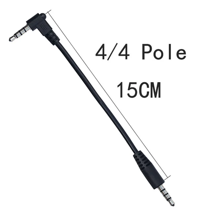 Krátký 3.5mm pánský na pánský stero audio kabel 90 stupňů hranatý  4 hýl 3 hýl  auto AUX MP3/MP4  audio kabel