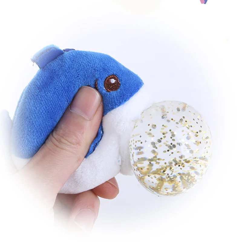 Plush Decompression Vent Grape Ball Toy Extrusion Spit Bubbles Cartoon Animal Shark Dog Key Pendant Creativity Toys for Children