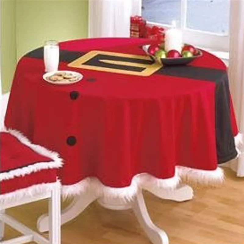 148CM Christmas Table Cloth Round Hotel XMAS Tablecloth Christmas Wedding Party Banquet Table Cover Home Textiles