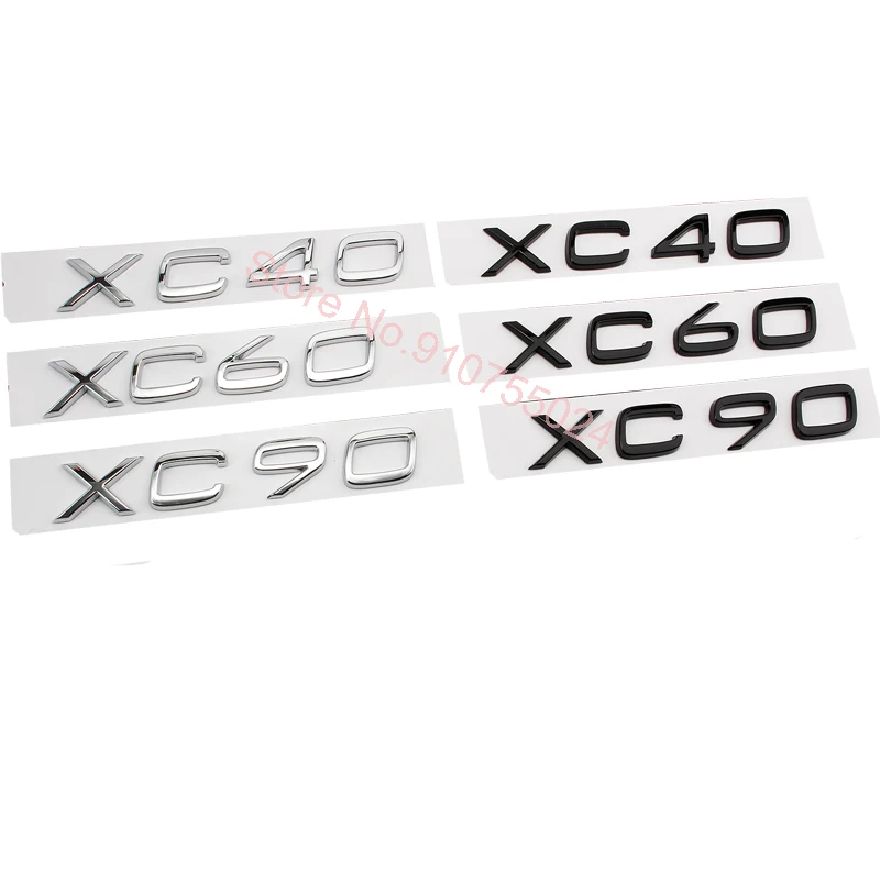 ABS Letters Numbers Emblem XC40 XC60 XC90 Trunk Lid Badge Models Namaplate Decal Car Sticker for Volvo Chrome Glossy Matte Black