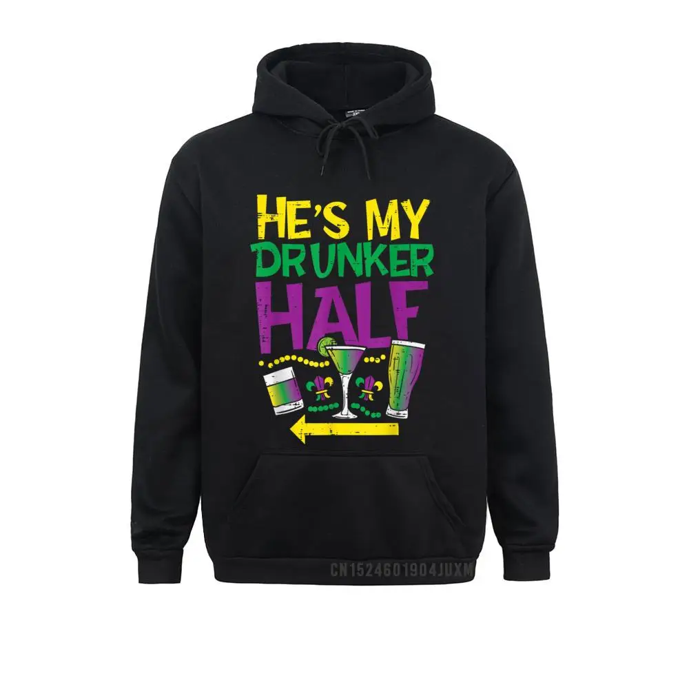 

Normal Hes My Drunker Half Matching Couple Girlfriend Mardi Gras Manga Youth Sweatshirts Funky NEW YEAR DAY Hoodies Hoods