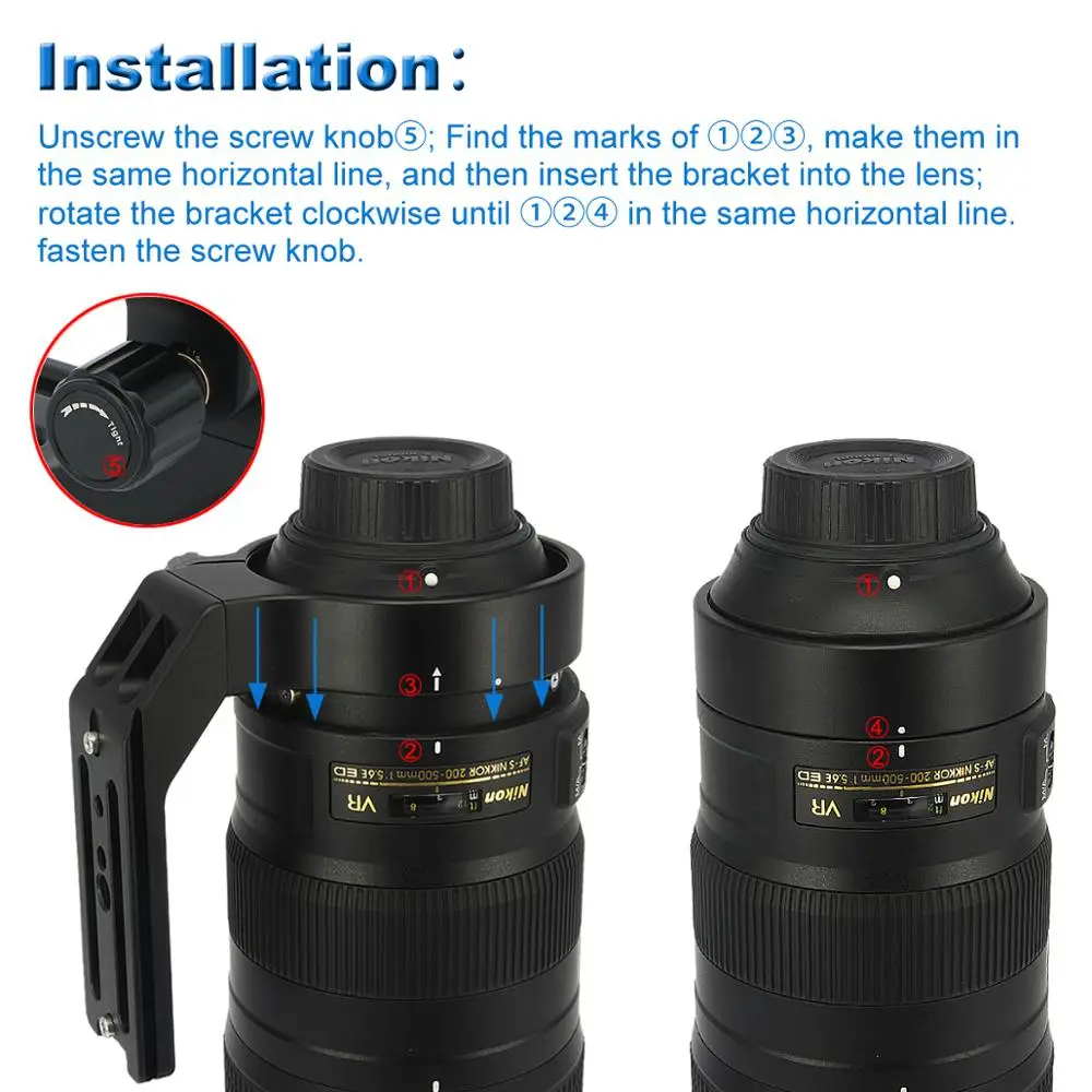 Haoge-Anillo de montaje para trípode de LMR-N25, accesorio para Nikon, AF-S, NIKKOR, 200-500mm, f/5.6E, ED, VR