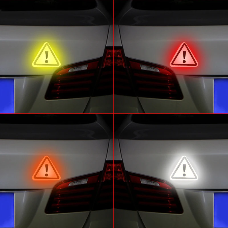 110mm Triangular Reflective Stickers Danger Signs Car Stickers Car Rear Long-Distance Safety Warning Signs Reflective Stickers