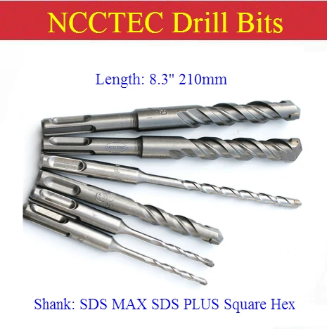 [Length 210mm 8.3'' ] Diameter 3-50mm 0.12''-2'' carbide core drill bits | Hammer hole saw SDS MAX SDS PLUS Square Hex Shank