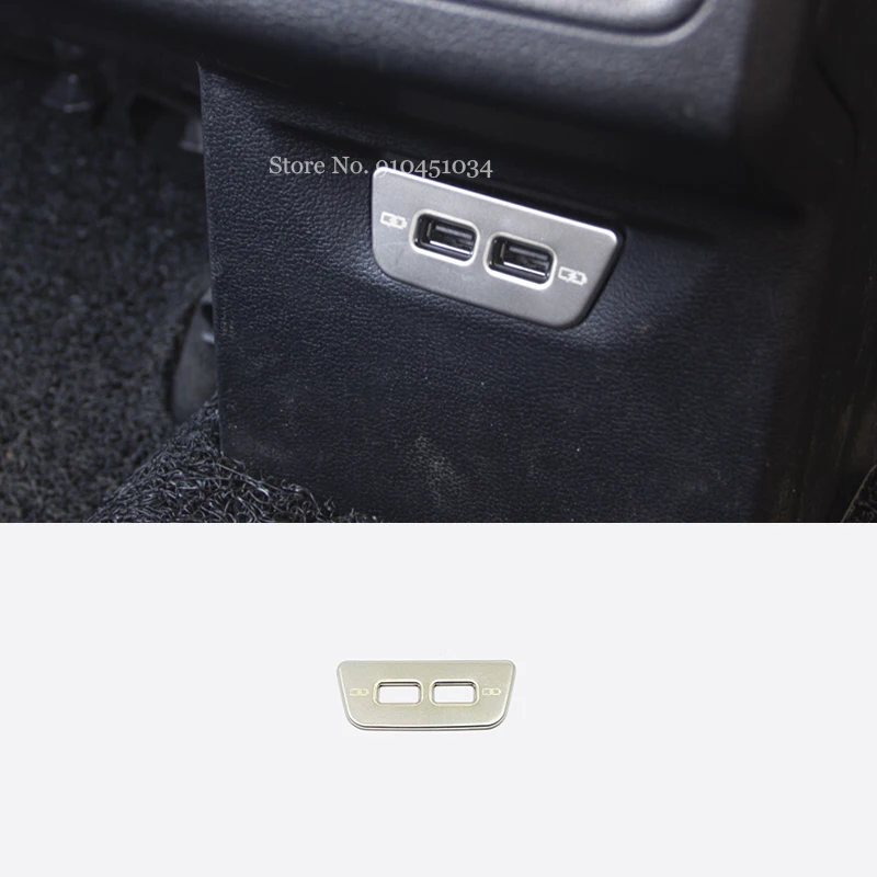 

For VW Volkswagen Golf 8 MK8 2020 2021 Car Accessories LHD Stainless Silvery Car rear Charging USB interface frame Cover Trim