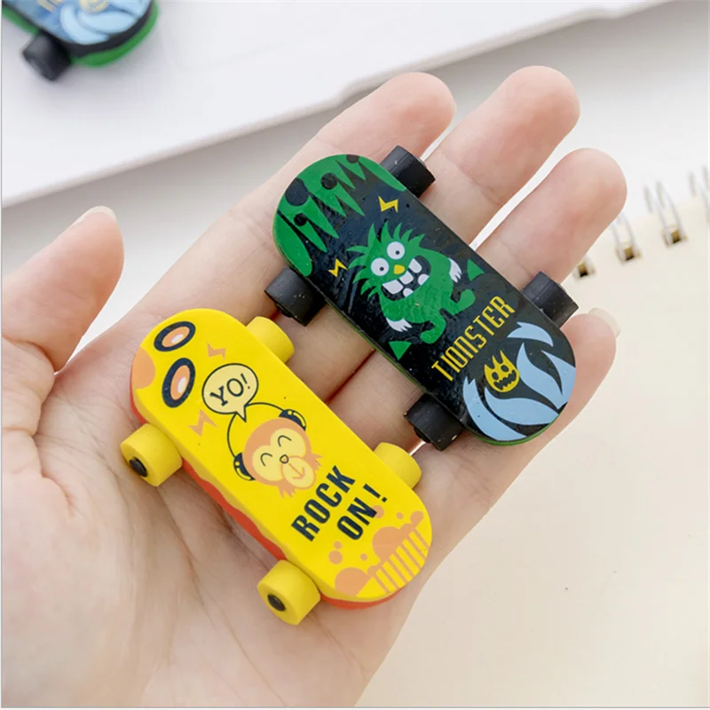 1PCS Eraser Stationery Cute Cartoon Skateboard Pencil Eraser School Supplies Gift Kids Student Learning Office School Stationery