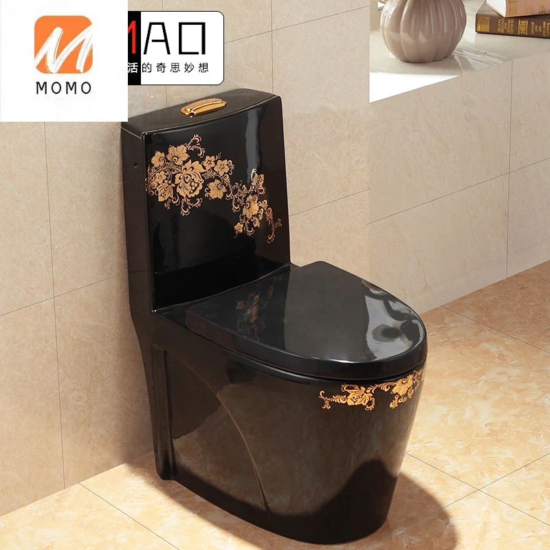 Color retro super swirl toilet European gold toilet ceramic water saving and odor proof black toiletBiological Toilet