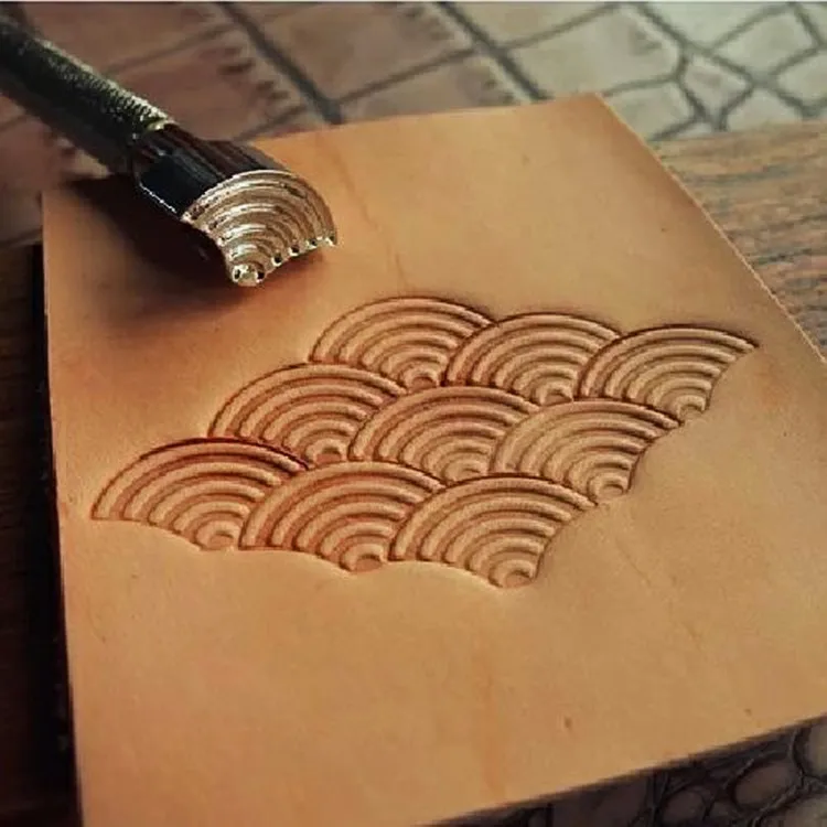 

Leather Wave Decorative Border Work Stamping Tool Saddle Make Carving Pattern Stainless Steel Stamps Printing Tools