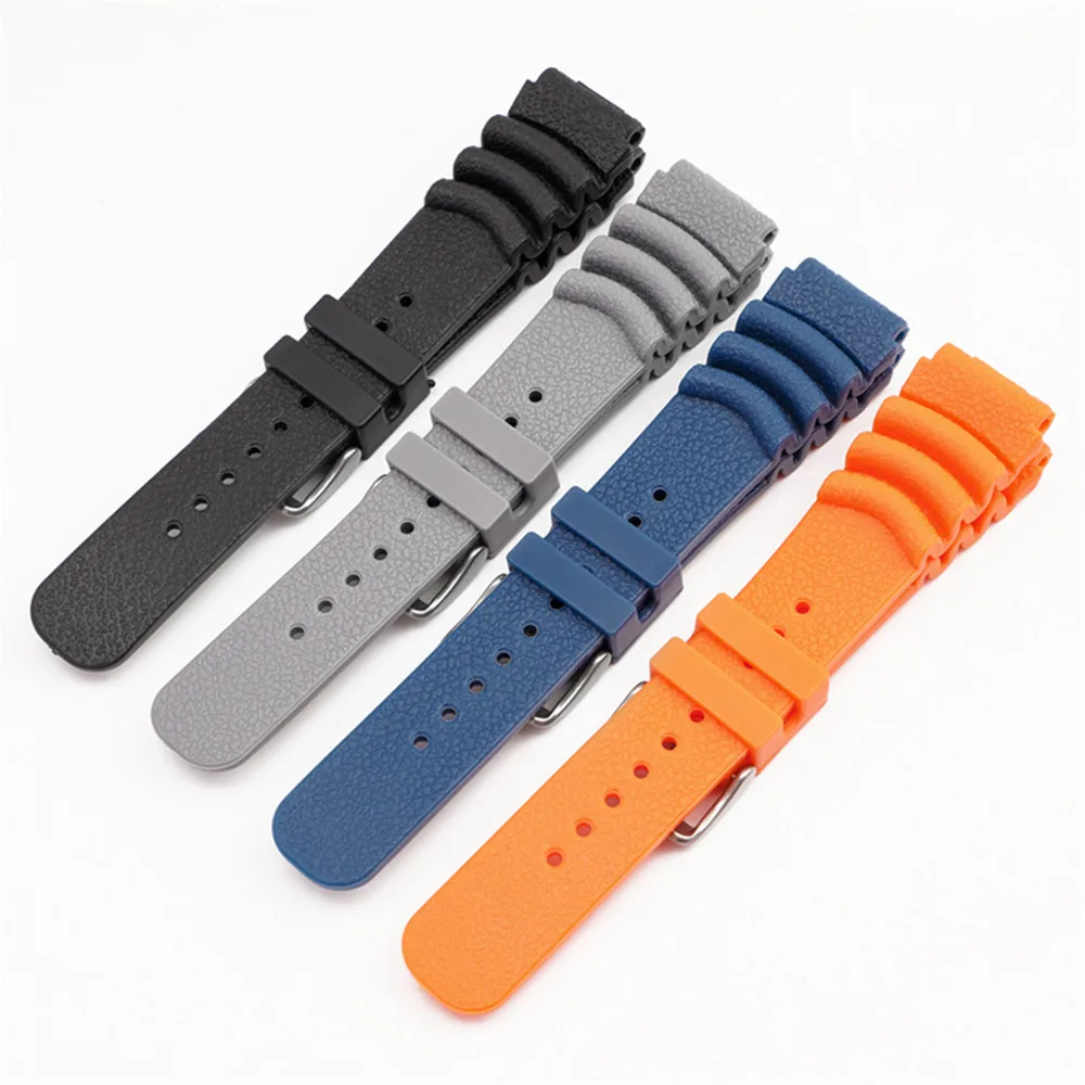 20mm 22mm 24mm Diving Rubber Watch Strap Waterproof Silicone Sport Wrist Band Bracelet Watchband for Seiko Diver Scuba for Casio