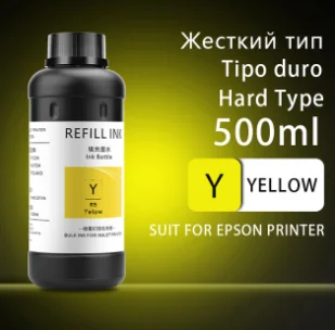 

500ml YELLOW Led UV Ink Universal UV LED Ink for UV Flatbed Printer 3D Compatible for Epson 1390 1400 1410 L800 R290 R330