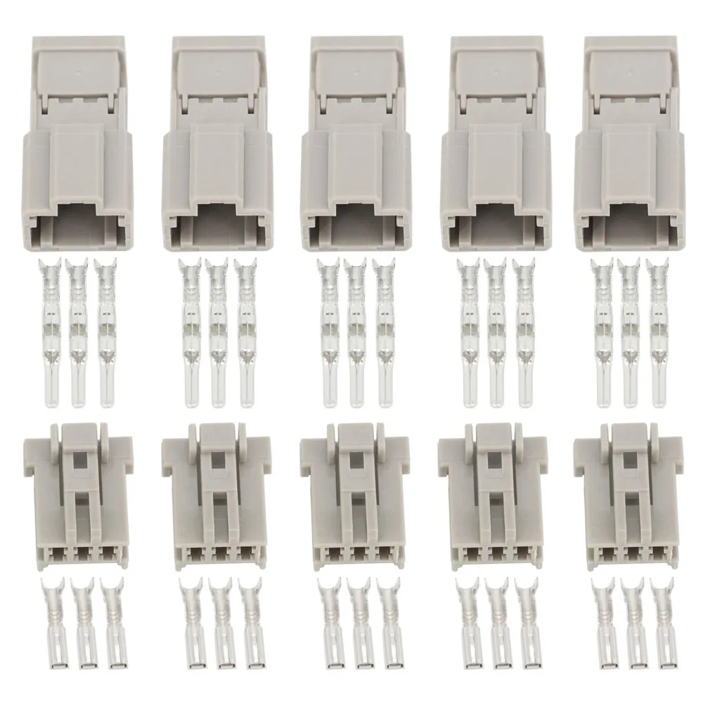 

5 Sets 3 Pin male and female car connector gray plastic parts with terminal DJ7036-2.2-11/21 3P