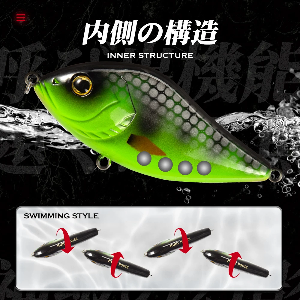 Hunthouse LW130 Jerkbait VIB señuelo para lucio – acción vibrante - imagen 3