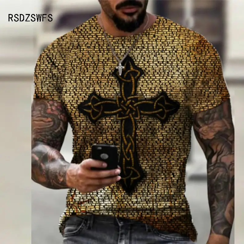 Summer Men\'s T-Shirt Street Personalized Marine Style Anchor Print 3D Clothes Large Size Mens Top Loose Pullover T-Shirt