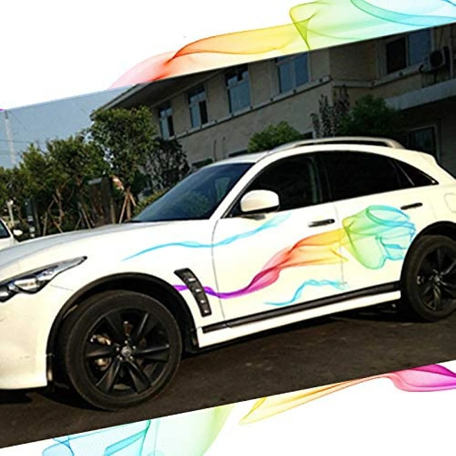 Car Auto Body Hood Sticker Coloured Smoke Self-Adhesive Creative Vinyl  Graphics Decals Stickers Waterproof Car Accessories