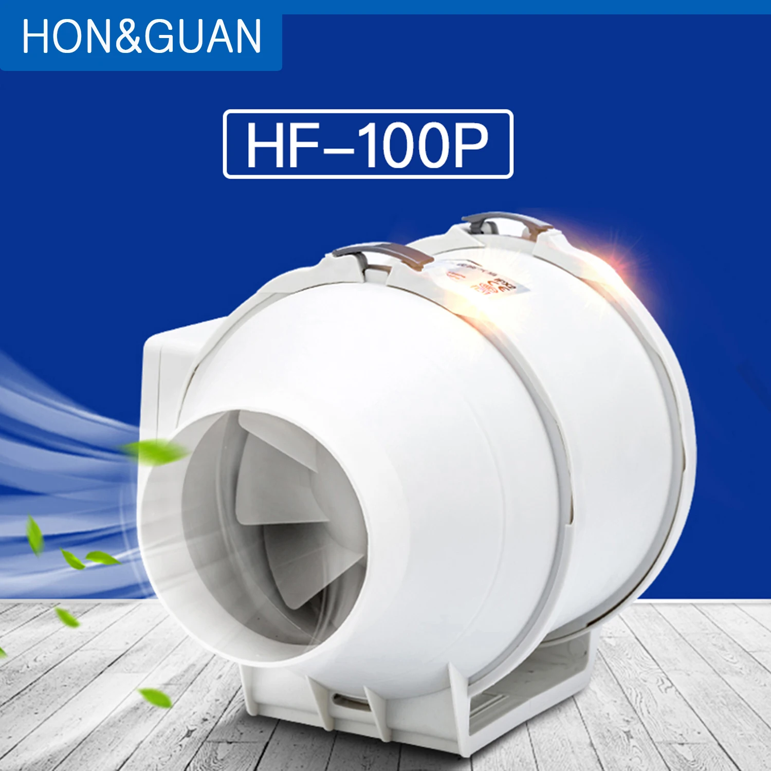 4'' Silent Inline Duct Fan Air Extractor Mixed Flow Ventilation System for Bathroom Kitchen Hood Exhaust Outlet Ventilator