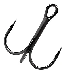 High Carbon Steel Treble Hooks 1000Pcs Saltwater Sharp Fishhook Barbed Bright Tin Sea Fishing Hook Double Strengthened Wholesale