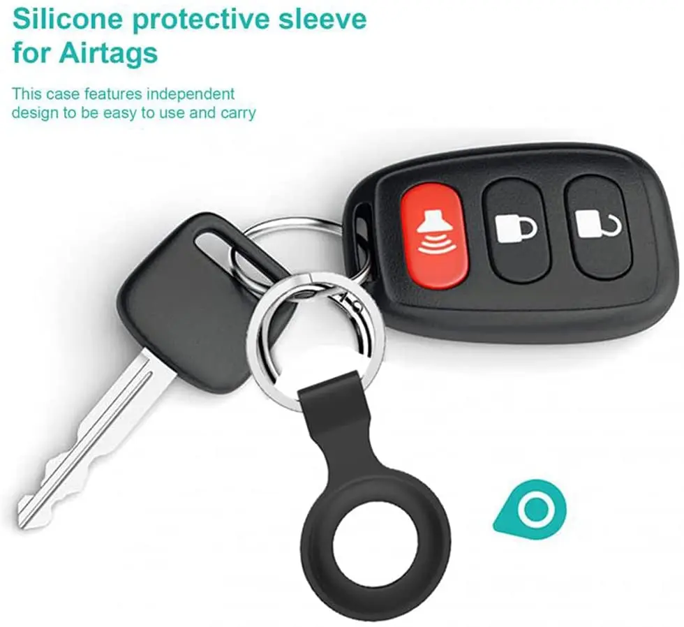 Pokrowiec silikonowy do Apple Airtags pokrowiec ochronny zderzak Anti-scratch fall tracker akcesoria Air tag Keychai Case